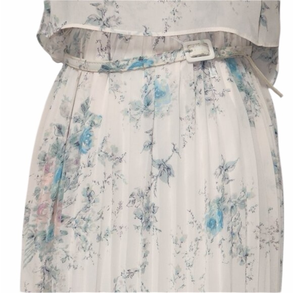 LC Lauren Conrad floral pleated midi dress with belt - Picture 3 of 5